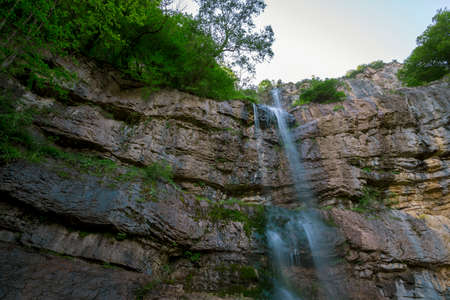 Beautiful Waterfall in Rila Mountains in Bulgariaの写真素材
