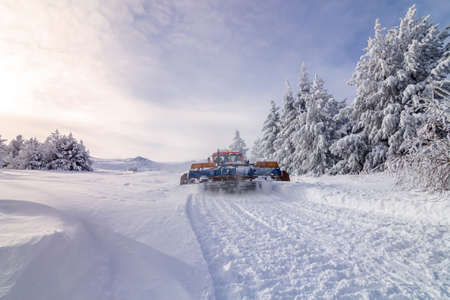 Ratrak, grooming machine, special snow vehicle in winterの写真素材
