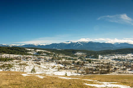 Winter landscape in Bulgarian mountains. の写真素材