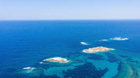 Aerial view in Tigania beach in Greece.