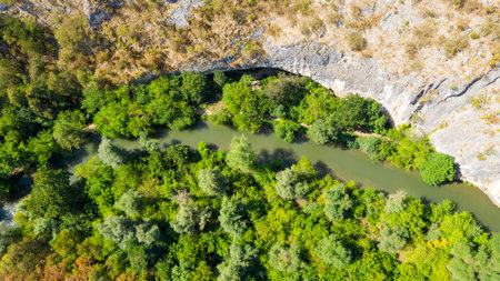 Aerial view of Iskar Panega Geopark, Bulgaria.の写真素材