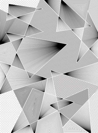 Triangle Shape, Geometric Shape, Abstract art vector lines and dots pattern background. Vector illustrationのイラスト素材