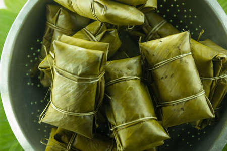 Kao Tom Mud    Thai dessert の写真素材