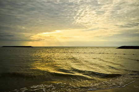 sunrise at sea in thailandの写真素材