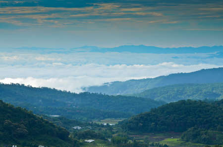 fog mountainの写真素材