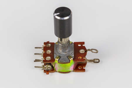 Volume knob, vintage design, isolated on white background.の写真素材