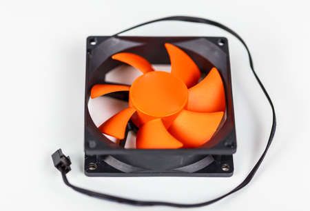 Electric fan for pc with wire, isolated on white background.の写真素材