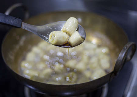 Cooking Banana in syrupの写真素材