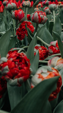 Tulip. Beautiful bouquet of tulips. colorful tulips. tulips in spring, colorful tulipの写真素材