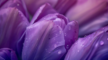 A close up of a purple flower with a purple center and purple petals. The flower is surrounded by other purple flowers, creating a beautiful and vibrant display. Scene is one of serenityの素材