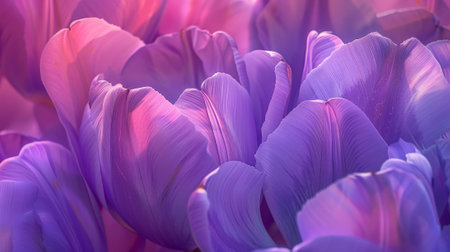 A close up of purple flowers with a pinkish hue. The flowers are arranged in a way that they look like they are in a bouquet. Scene is serene and calmingの素材