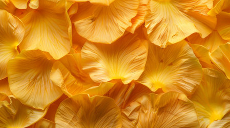 A close up of yellow petals with a yellow background. The petals are arranged in a way that creates a sense of depth and texture. Scene is warm and invitingの素材