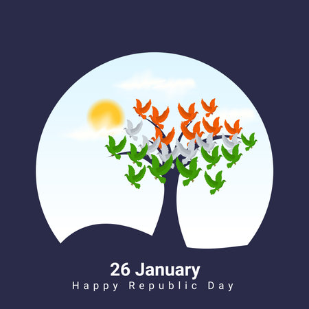 vector illustration 26 January Republic Day of India.のイラスト素材