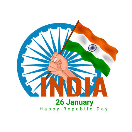 Creative abstract or poster for Republic Day Celebration of Indian Vector illustration 26 januaryのイラスト素材