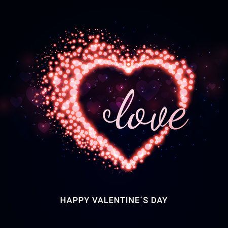 Valentines day sale poster with red and pink hearts backgroundのイラスト素材