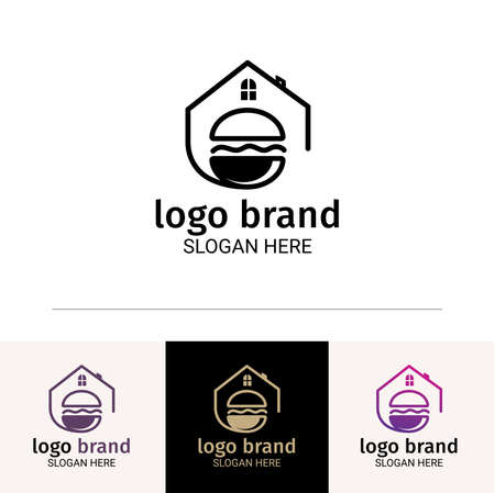Vector logo chef tea burgers. . Illustration vectorのイラスト素材