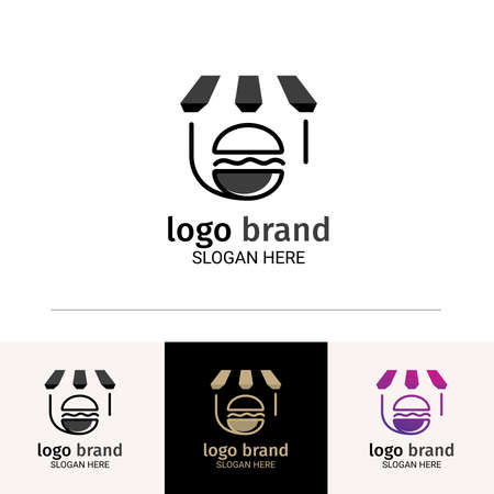 Vector logo chef tea burgers. . Illustration vectorのイラスト素材