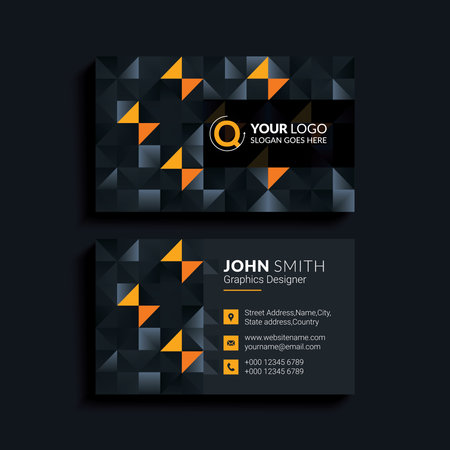 dark business card modern design. Luxury vector business card template. Premium design. Elegant corporate identity.のイラスト素材