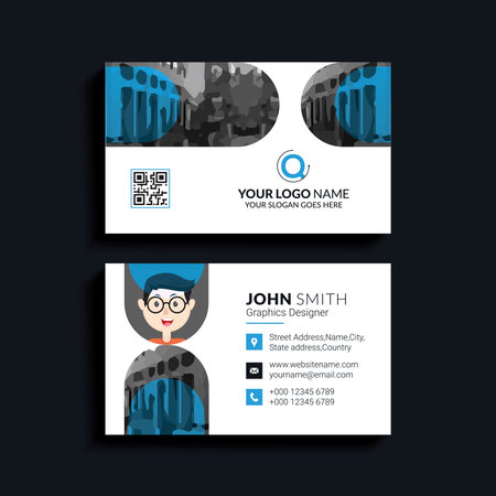 corporate business card design template vector. Vector illustration.のイラスト素材