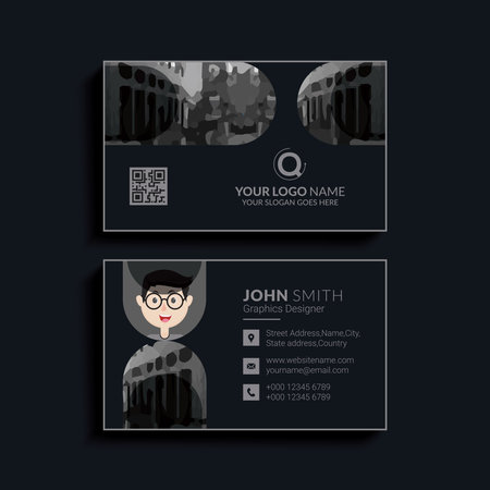 dark business card modern design. Luxury vector business card template. Premium design. Elegant corporate identity.のイラスト素材