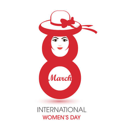 8 march illustration of Happy Women's Day greetings background. Vector template with women for card, poster, flyer and other usersのイラスト素材