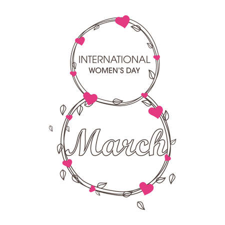 Happy Women\'s Day Design Elements. International women\'s day icon. Minimalistic design for international women\'s day concept.Vector illustration.のイラスト素材