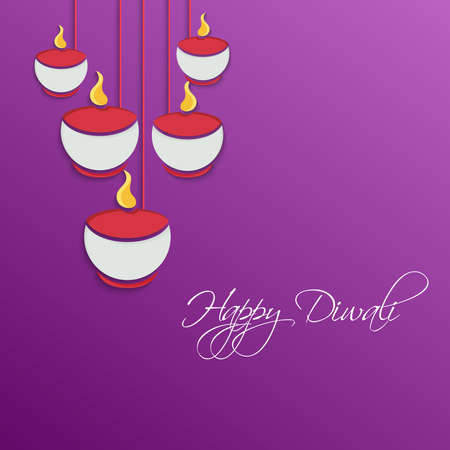Vector illustration or greeting card of Diwali festival with stylish beautiful oil lamp and Diwali elements,Diwali SALE, Diwali Special offer background.のイラスト素材