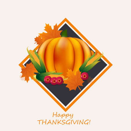 Happy Thanksgiving celebration can be used as a flyer, poster, or banner.のイラスト素材