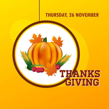 Happy Thanksgiving celebration can be used as a flyer, poster, or banner.のイラスト素材