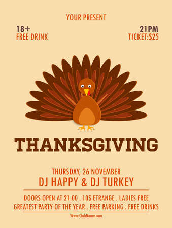 Vector Illustration of a Happy Thanksgiving Celebration Design.のイラスト素材