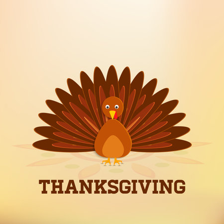 Vector Illustration of a Happy Thanksgiving Celebration Design.のイラスト素材