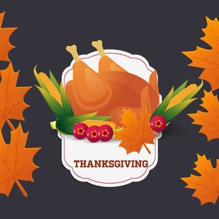 Vector Illustration of a Happy Thanksgiving Celebration Design.のイラスト素材
