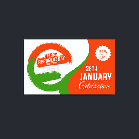 Vector illustration of Happy Republic Day of India tricolor background for 26 Januaryのイラスト素材