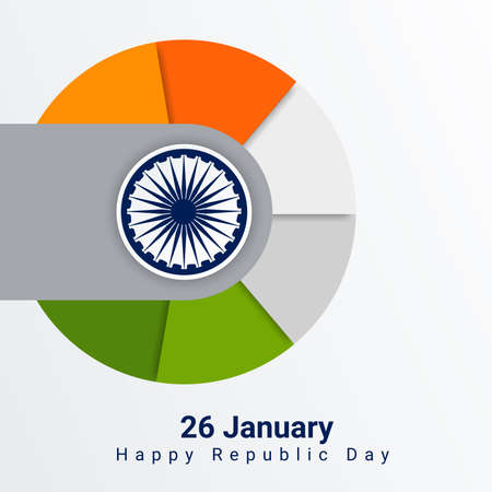 Indian Republic day concept with 26 January text.のイラスト素材