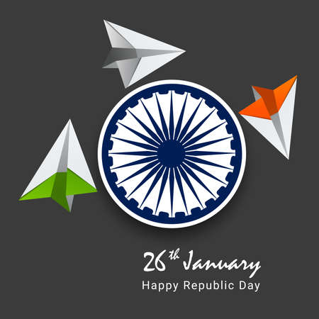 Indian Republic day concept with text 26 January.のイラスト素材