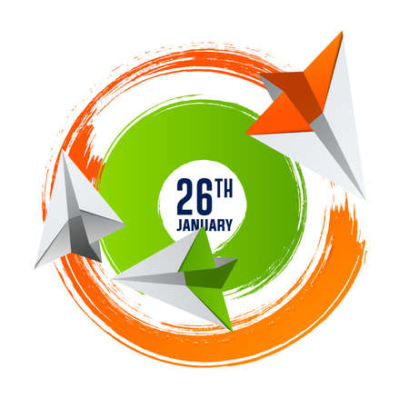 Indian Republic day concept with 26 January text.のイラスト素材