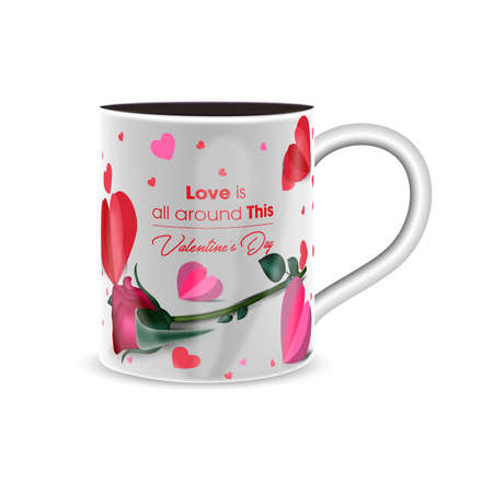 Happy valentines day typography vector design heart shape with a background. Vector illustration.のイラスト素材
