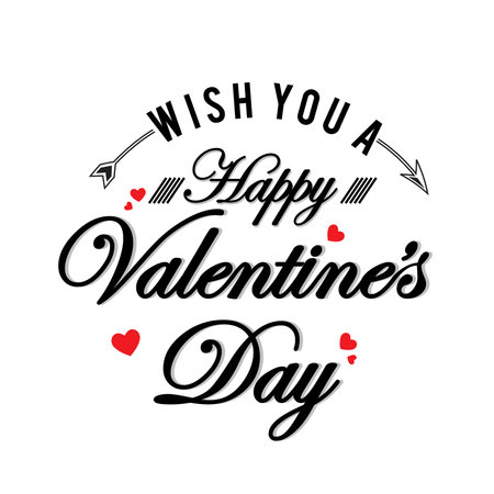 Happy valentines day vector background template. Valentine greeting text with heart elements in background. Vector Illustration.のイラスト素材