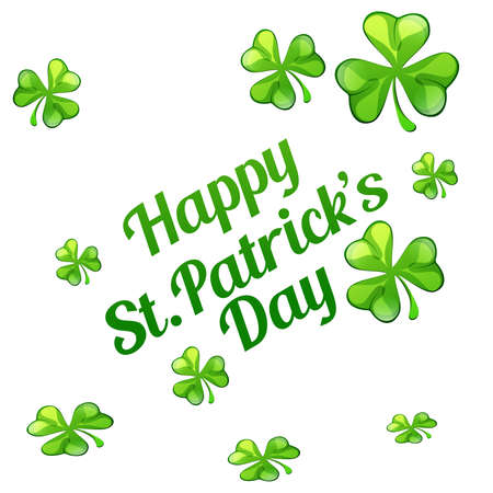 St. Patrick s Day. Vector illustration for design with clover. Template Design banner on St. Patrick's Day.のイラスト素材