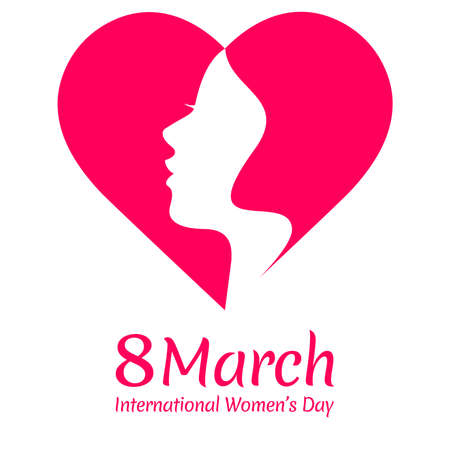 8 March, International Women's Day,   Vector Illustration of a Women's Day card.のイラスト素材