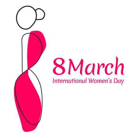 8 March, International Women's Day . Vector Illustration of a Women's Day card.のイラスト素材