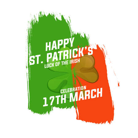 St. Patrick s Day poster set Vector illustration, Calligraphic Lettering Happy St Patricks Day. Vector Illustration.のイラスト素材