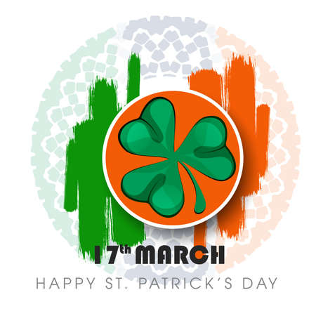 St. Patrick s Day poster set Vector illustration, Calligraphic Lettering Happy St Patricks Day. Vector Illustration.のイラスト素材