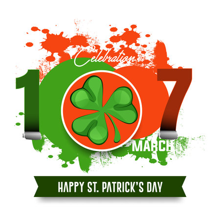 St. Patrick s Day poster set Vector illustration, Calligraphic Lettering Happy St Patricks Day. Vector Illustration.のイラスト素材