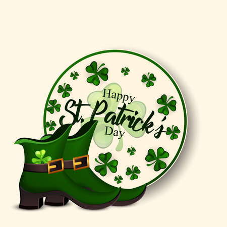 St. Patrick s Day poster set Vector illustration, Calligraphic Lettering Happy St Patricks Day. Vector Illustration.のイラスト素材