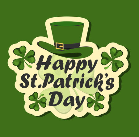 St. Patrick s Day. Vector illustration for design with clover. Template Design banner on St. Patrick's Day. Vector illustrationのイラスト素材