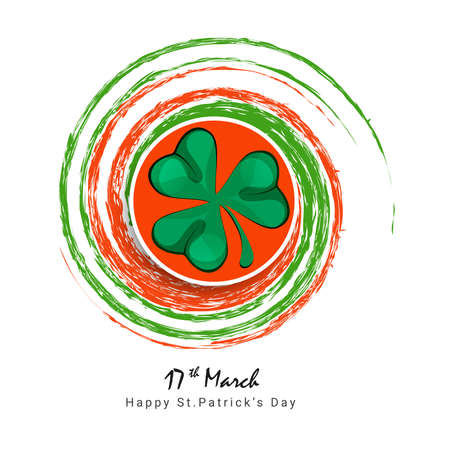 Saint Patrick's Day Card, Calligraphic Lettering Happy St Patricks Day. Vector Illustration.のイラスト素材