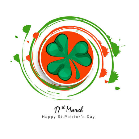 Saint Patrick's Day Card, Calligraphic Lettering Happy St Patricks Day. Vector Illustration.のイラスト素材