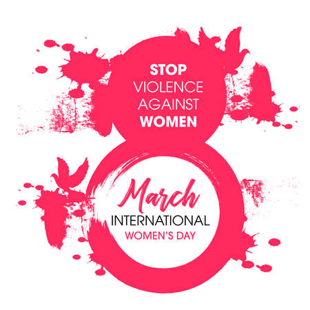 Happy Women\'s Day Design Elements. International women\'s day icon. Minimalistic design for international women\'s day concept.Vector illustration.のイラスト素材