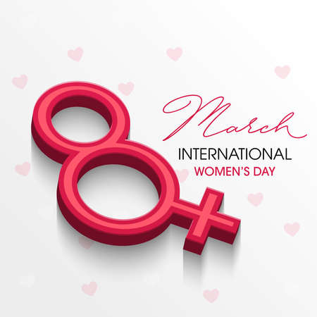 Happy Women's Day Design Elements. International women's day icon. Minimalistic design for international women's day concept.Vector illustration.のイラスト素材